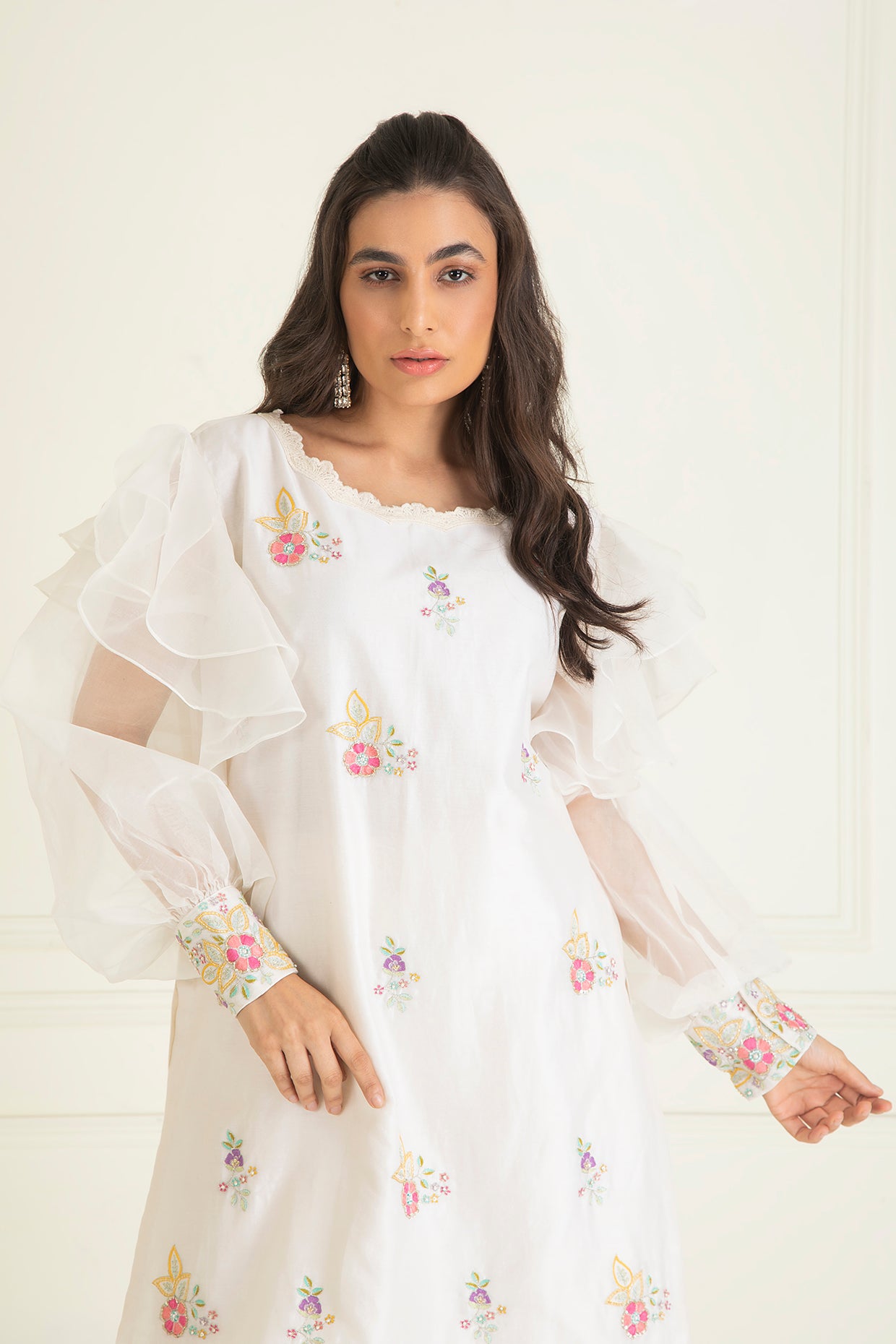 Classic Ivory Embroidered Kurta Set