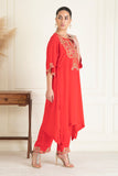 Watermelon Viscose Crepe Kurta Set