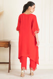 Watermelon Viscose Crepe Kurta Set