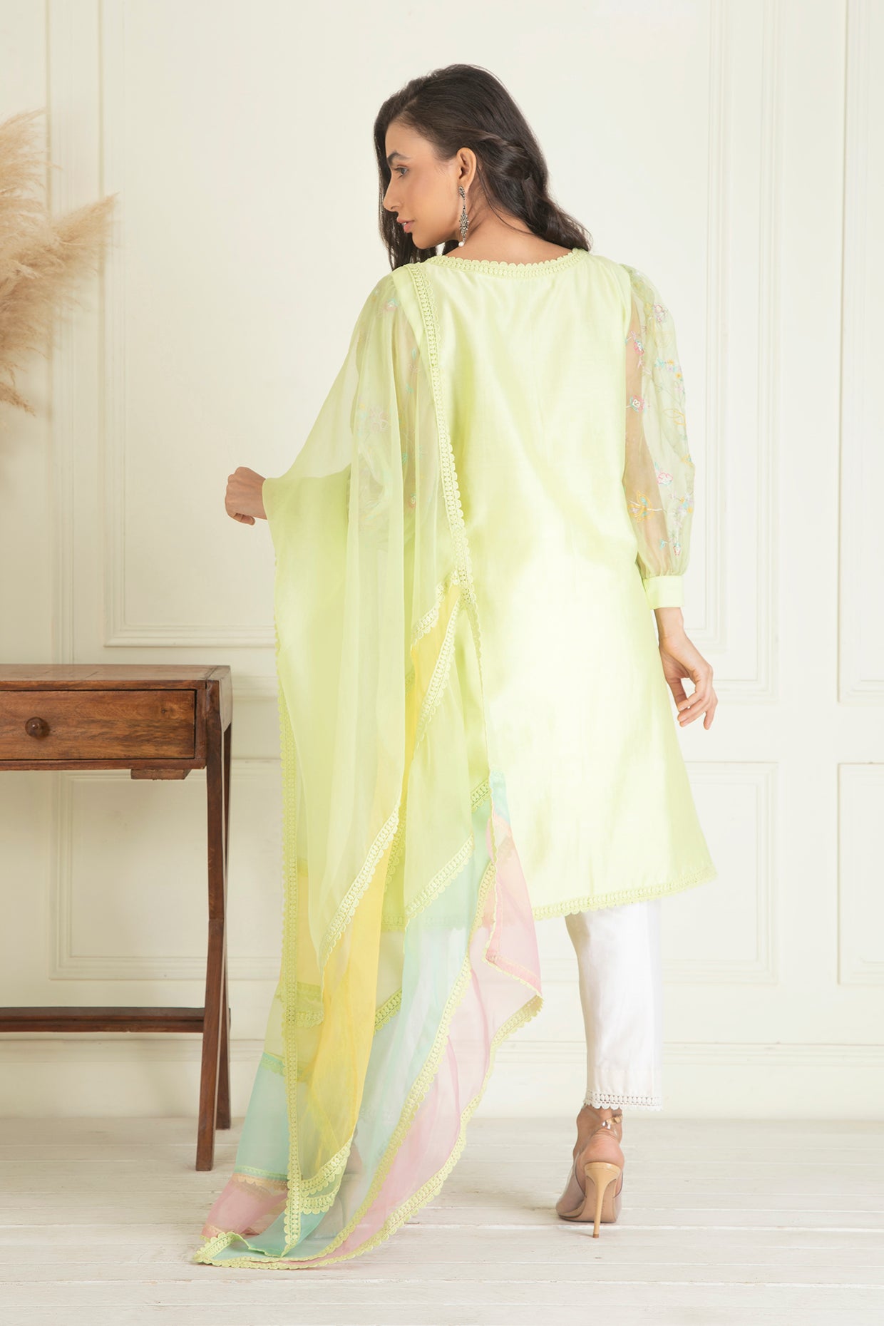 Mint Green Embroidered Suit Set