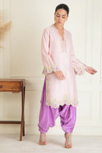 Pink & Purple Embroidered Suit Set