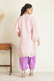 Pink & Purple Embroidered Suit Set