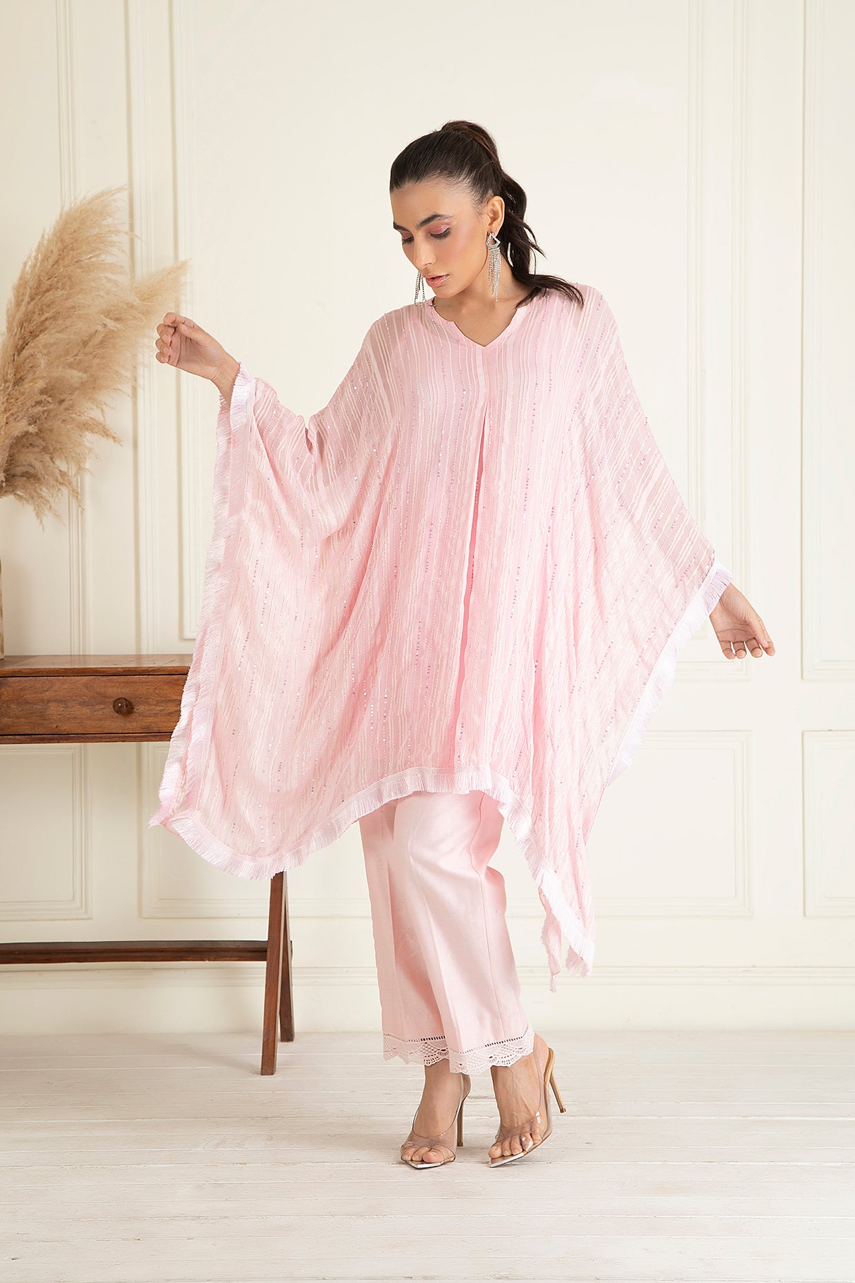 Blush Pink Kaftan Set