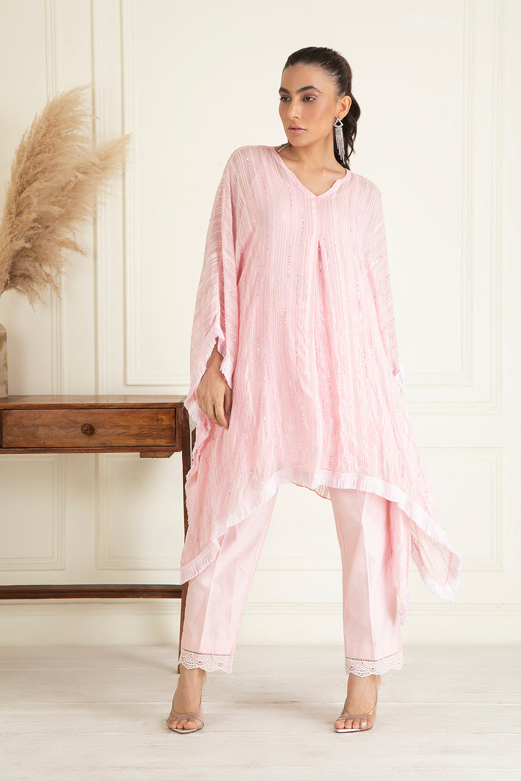 Blush Pink Kaftan Set