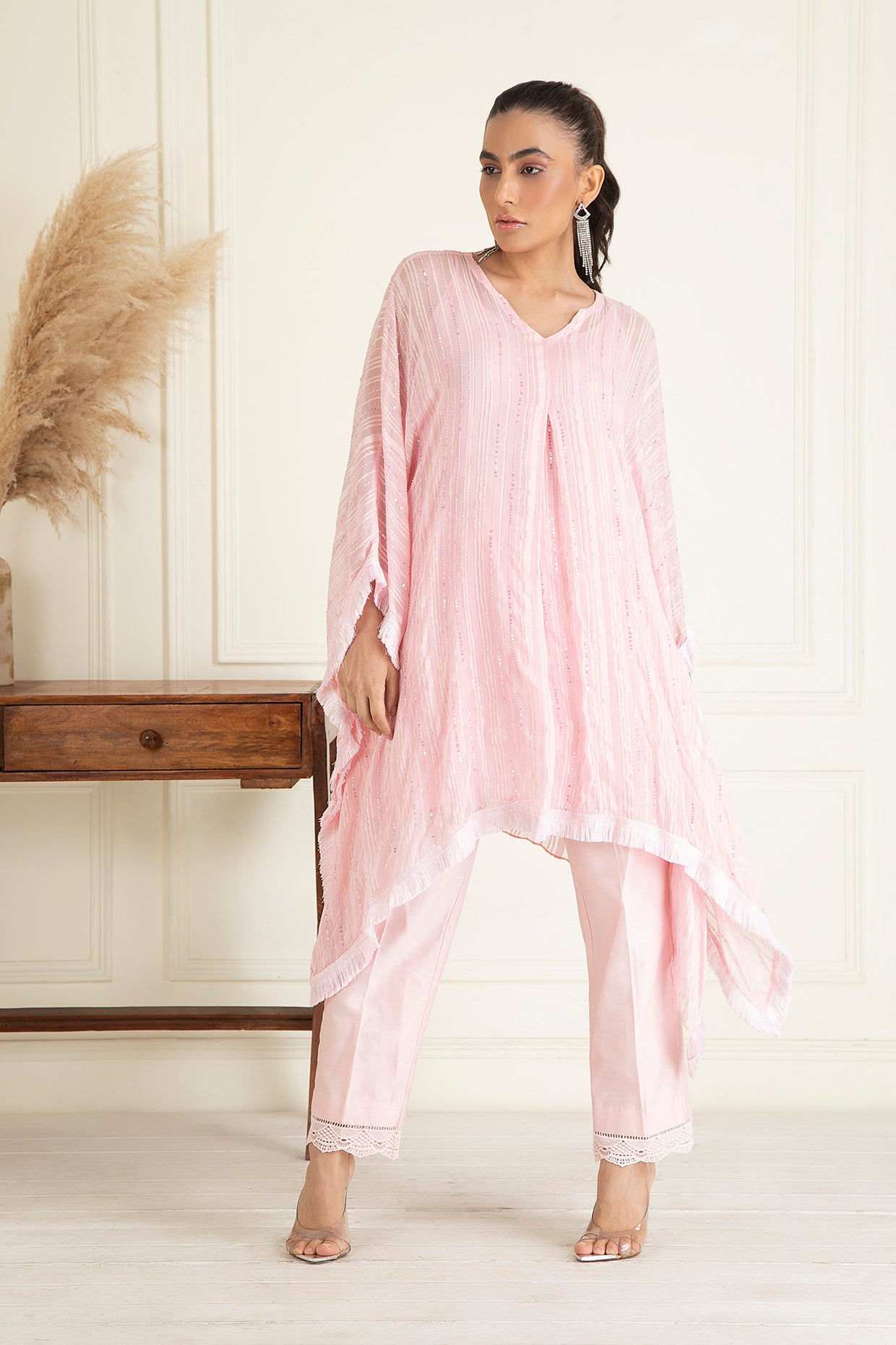 Blush Pink Kaftan Set