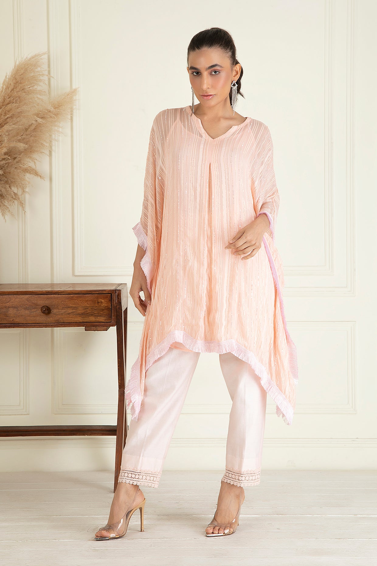 Pastel Peach kaftan set