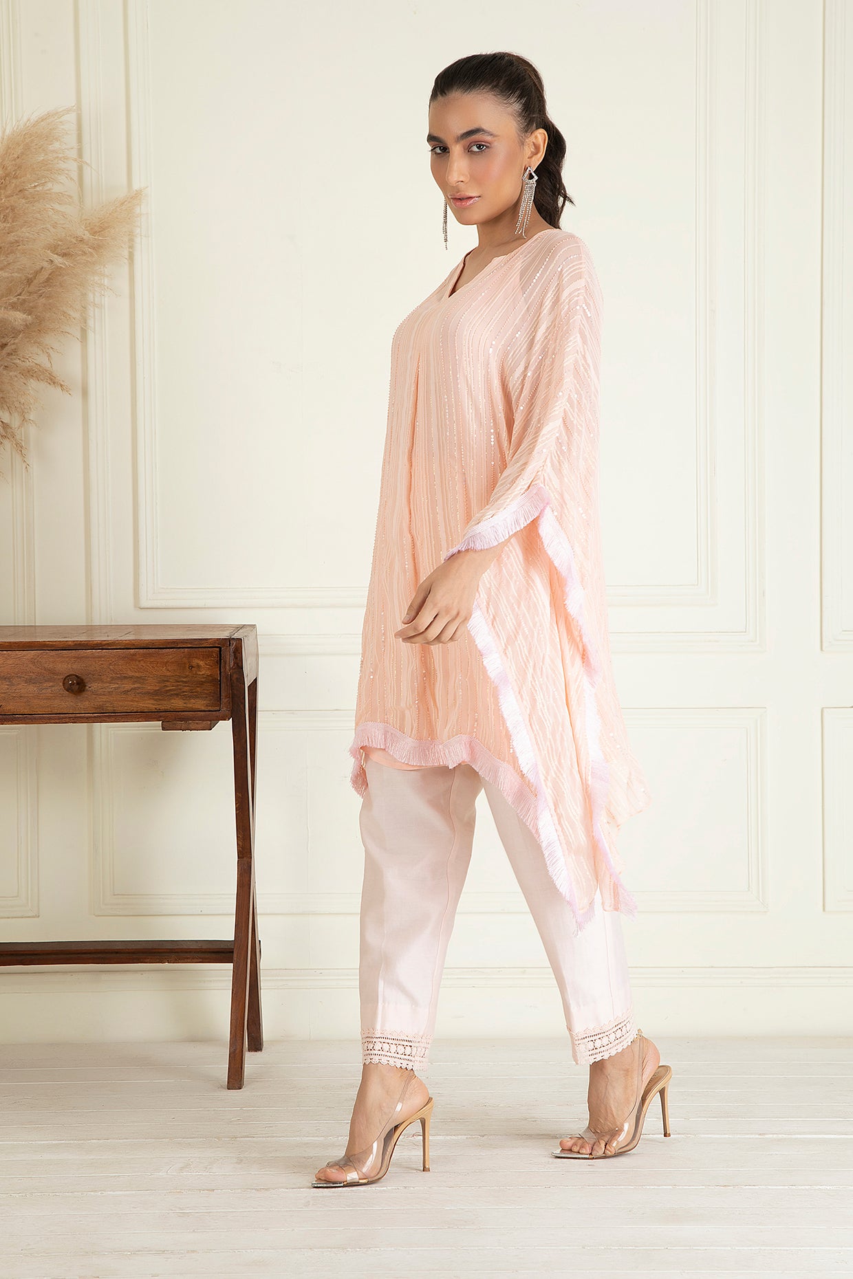 Pastel Peach Kaftan Set