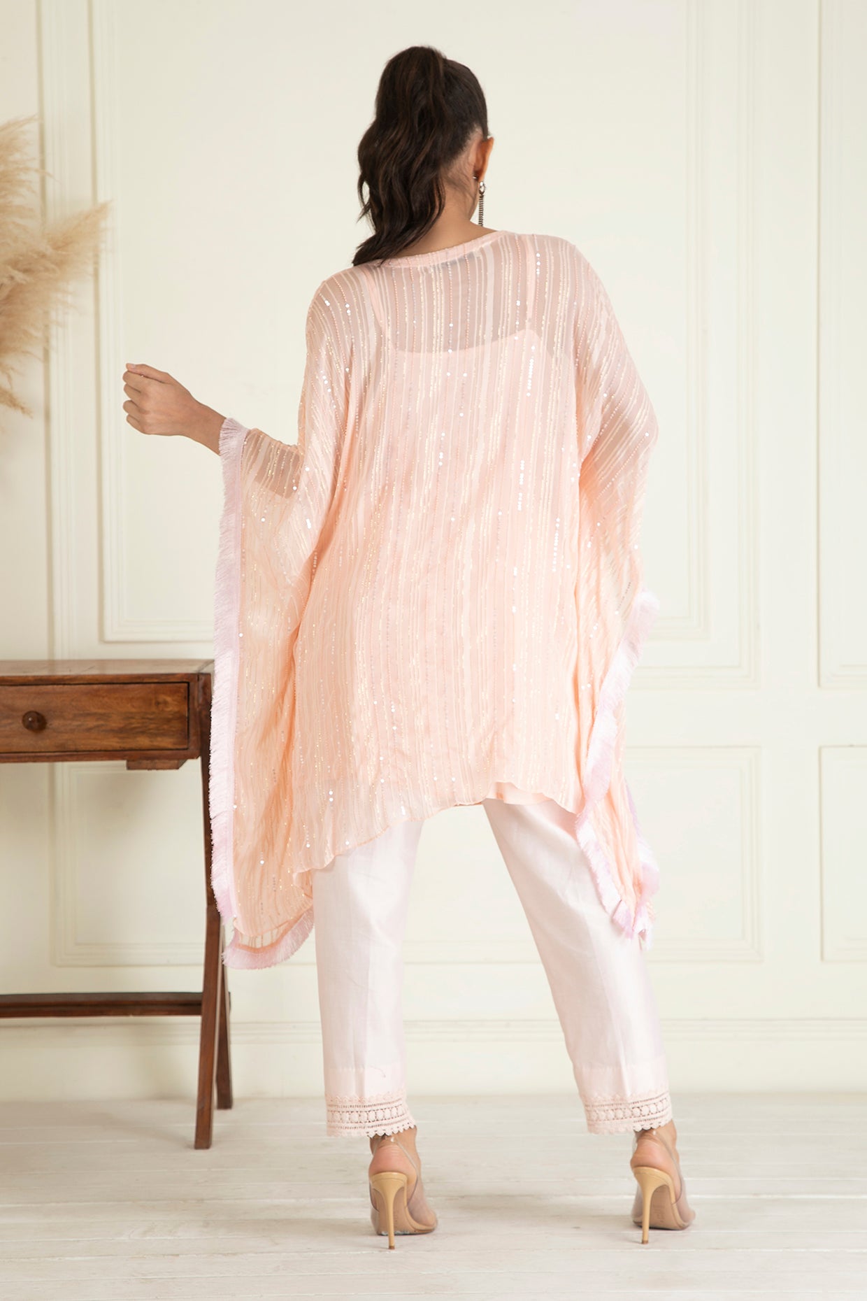 Pastel Peach Kaftan Set