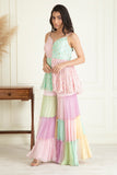 Ice Blue & Pink Sharara Set