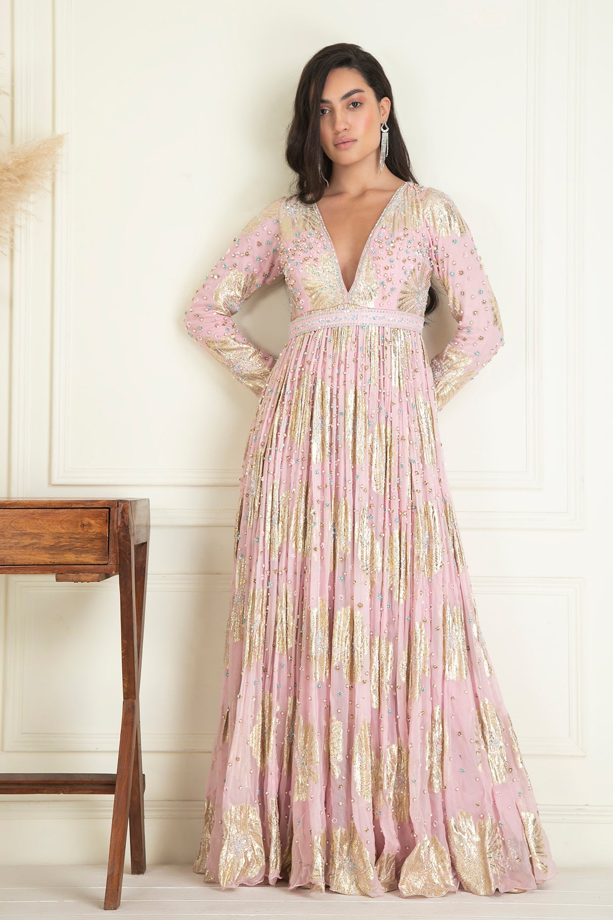 Blush Pink anarkali set