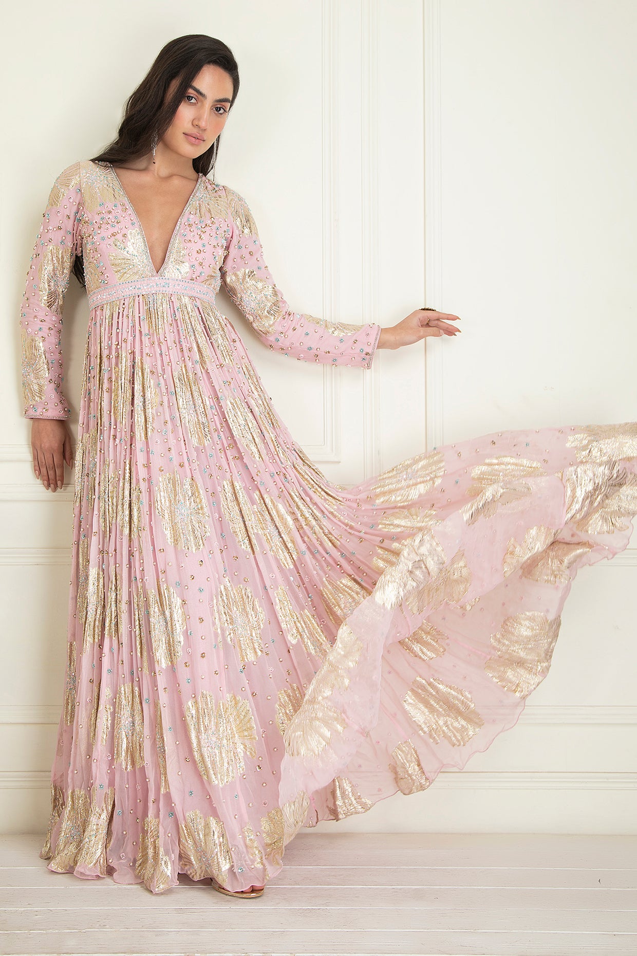 Blush Pink anarkali set