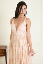 Pastel Peach Anarkali Gown