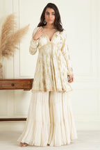 Classic Ivory Sharara Set