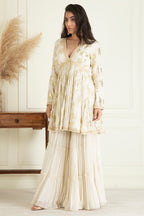 Classic Ivory Sharara Set