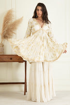 Classic Ivory Sharara Set