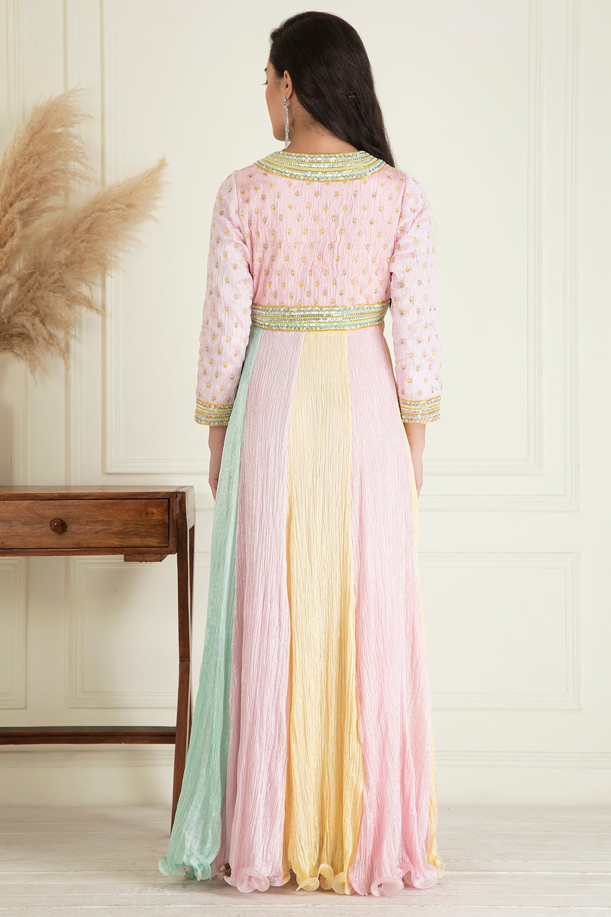 Pastel Multi Colored Anarkali Set
