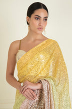 Pastel Ombre Dyed Pre Stitched Sequin Saree