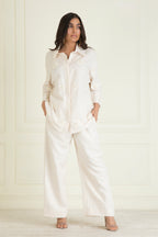 Ivory Loose Comfort Fit Embroidered Co-Ord Set