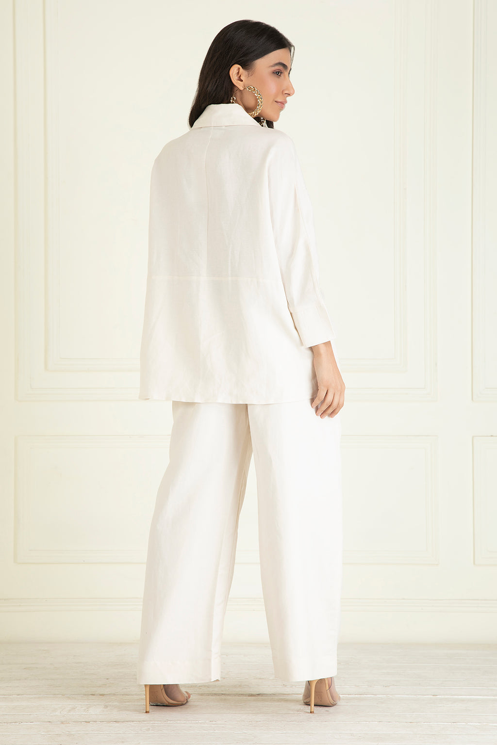Ivory Loose Comfort Fit Embroidered Co-Ord Set