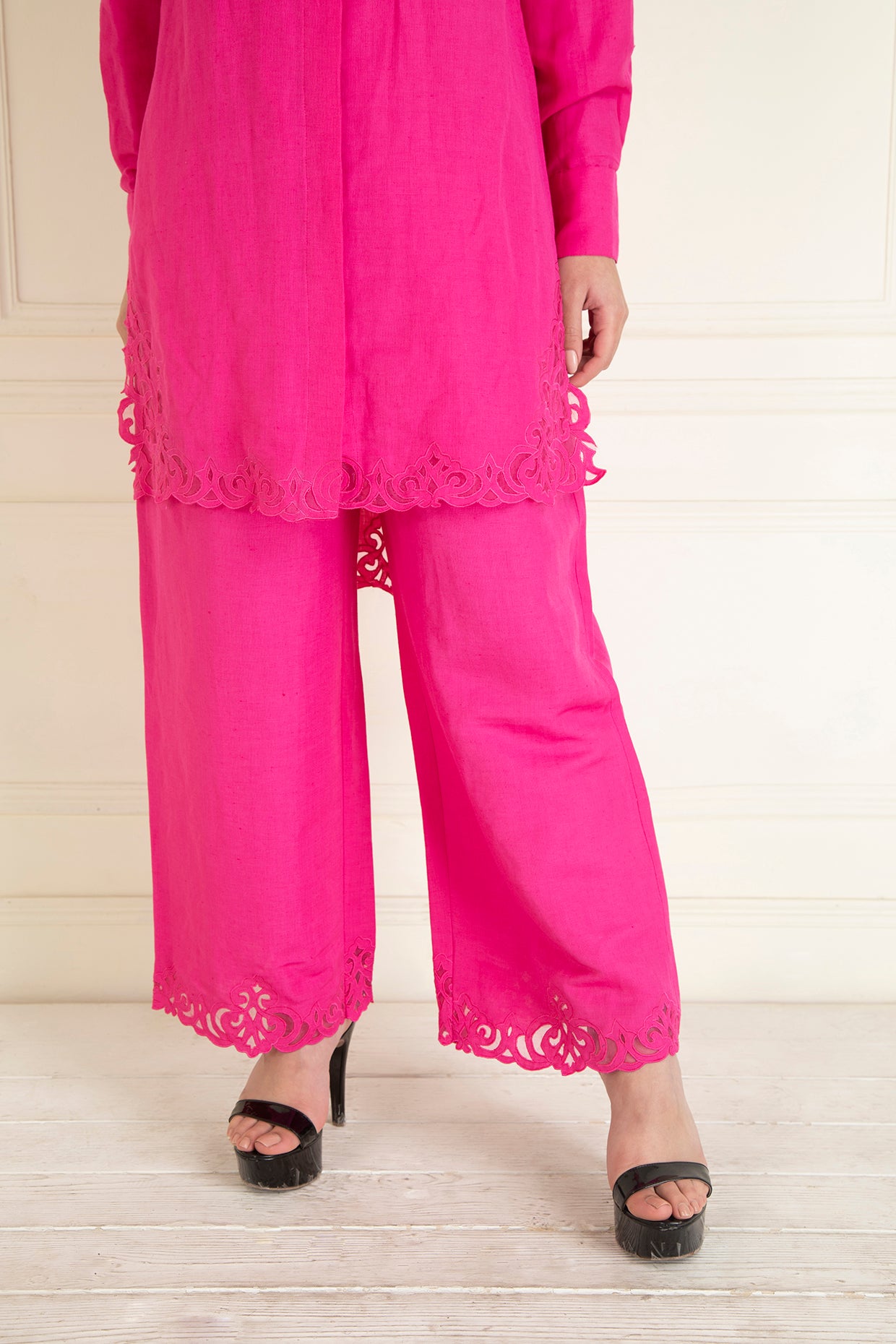 Fuchsia Pink  Loose Comfort Fitted  Co-Ord Set