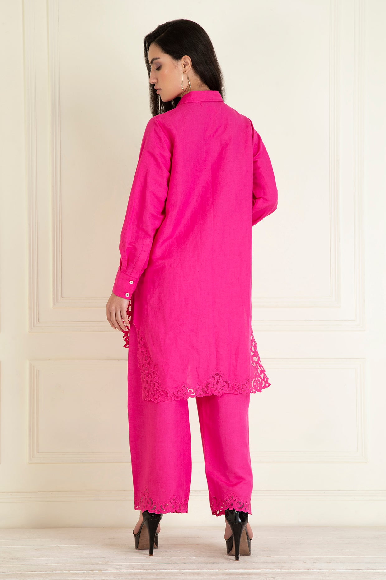 Fuchsia Pink  Loose Comfort Fitted  Co-Ord Set
