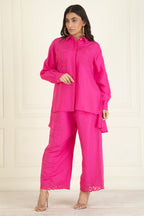 Fuchsia Pink  Loose Comfort Fitted  Co-Ord Set