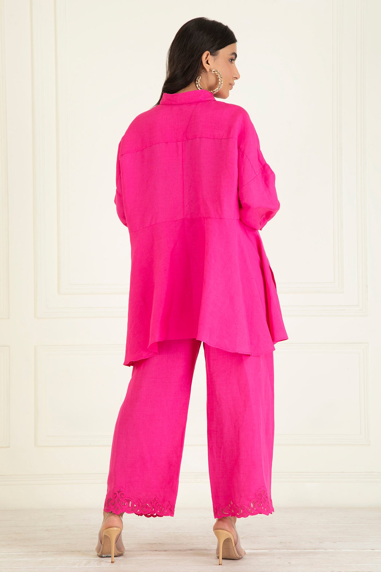 Fuchsia Pink  Loose Comfort Fitted  Co-Ord Set