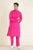 fuchsia Pink  loose comfort fitted embroidered  Co-ord set