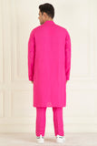 fuchsia Pink  loose comfort fitted embroidered  Co-ord set