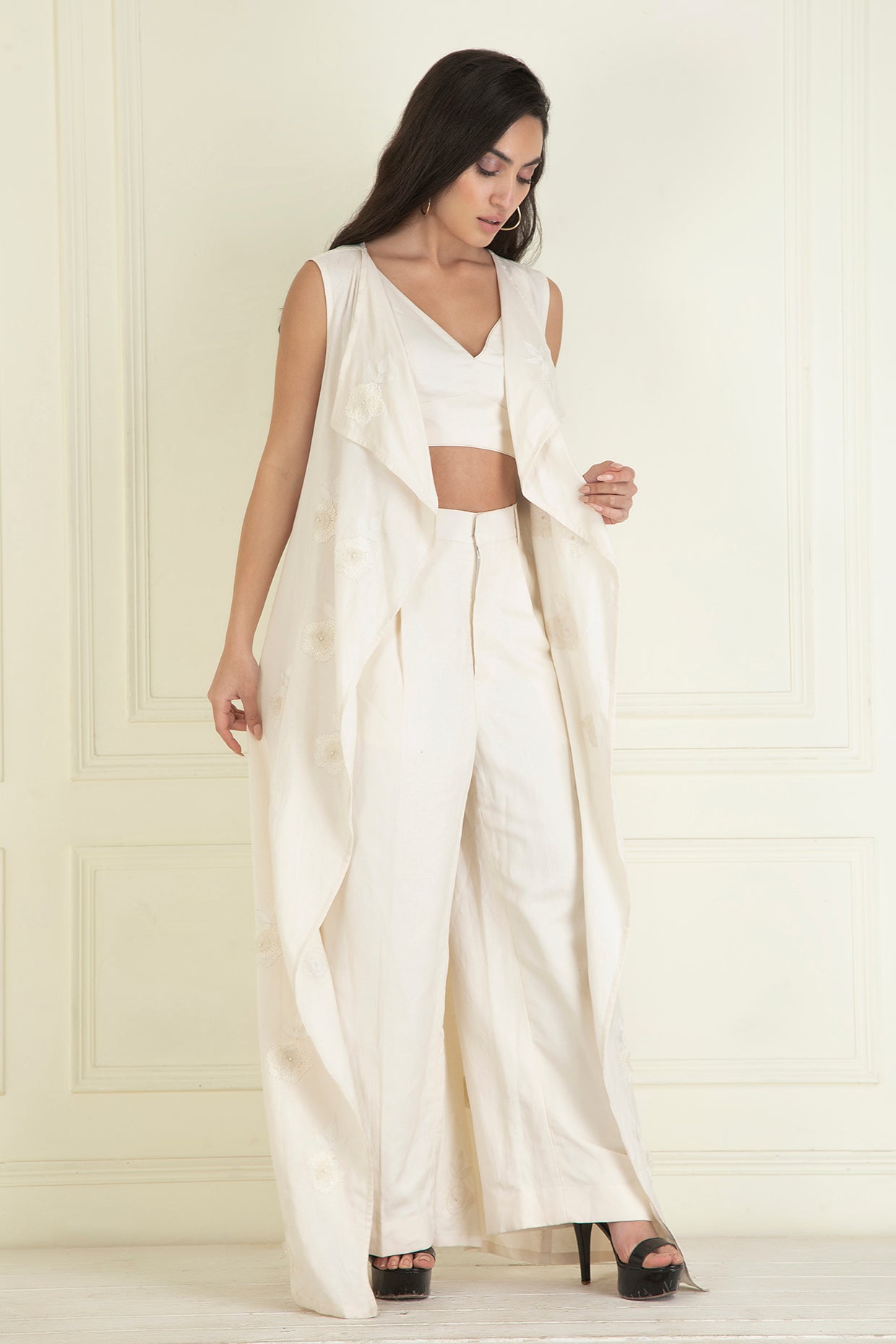 Ivory Embroidered Co-Ord Set