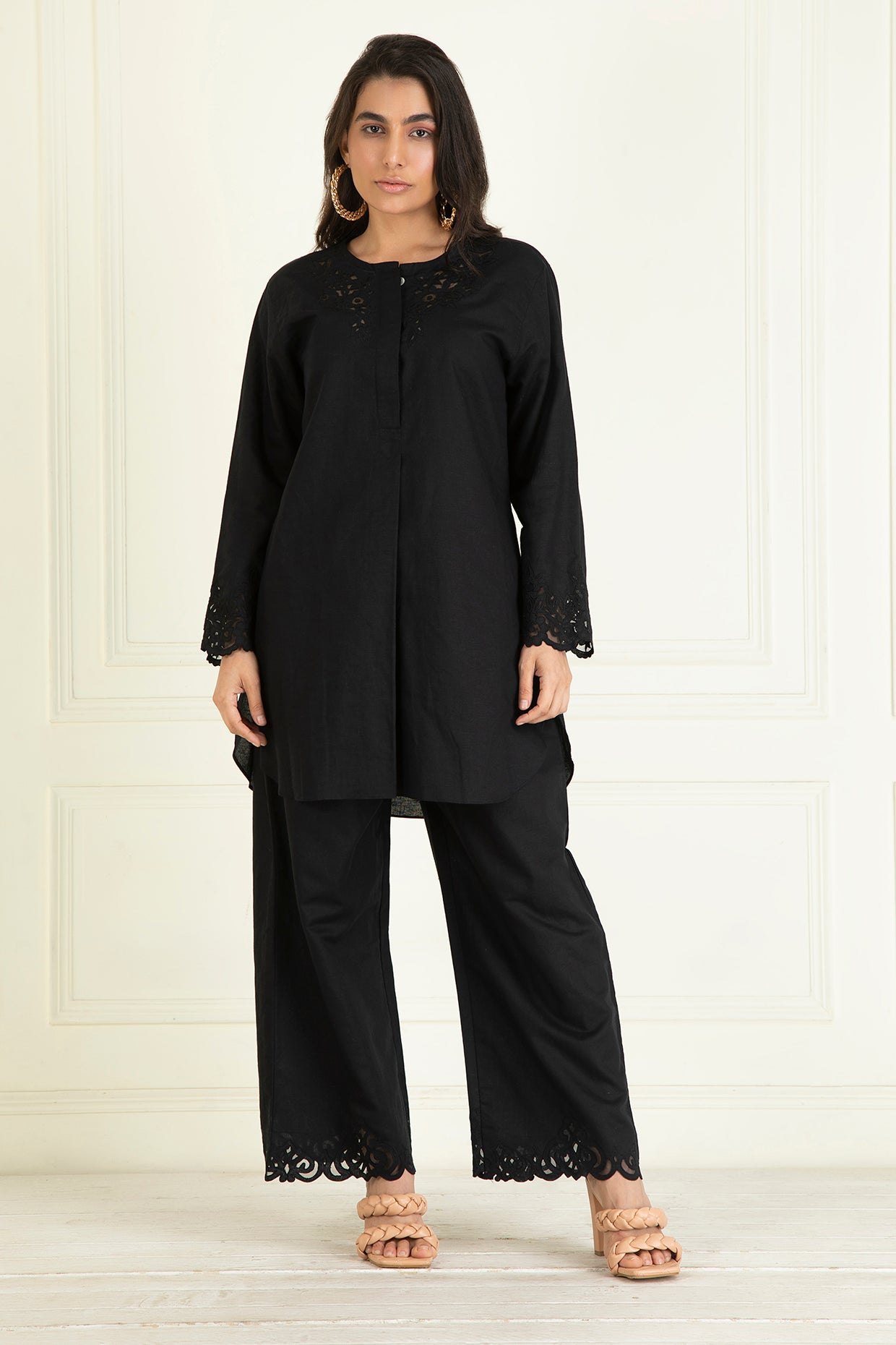 Black Loose Comfort Fitted  Co-Ord Set