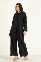 Black Loose Comfort Fitted  Co-Ord Set
