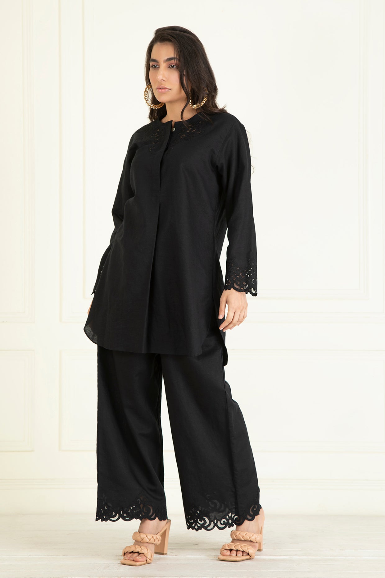 Black Loose Comfort Fitted  Co-Ord Set