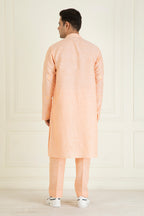 Peachy Orange  Loose Comfort Fitted Embroidered  Co-Ord Set