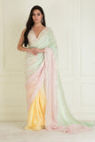 Pastel Ombre dyed PRE STITCHED saree