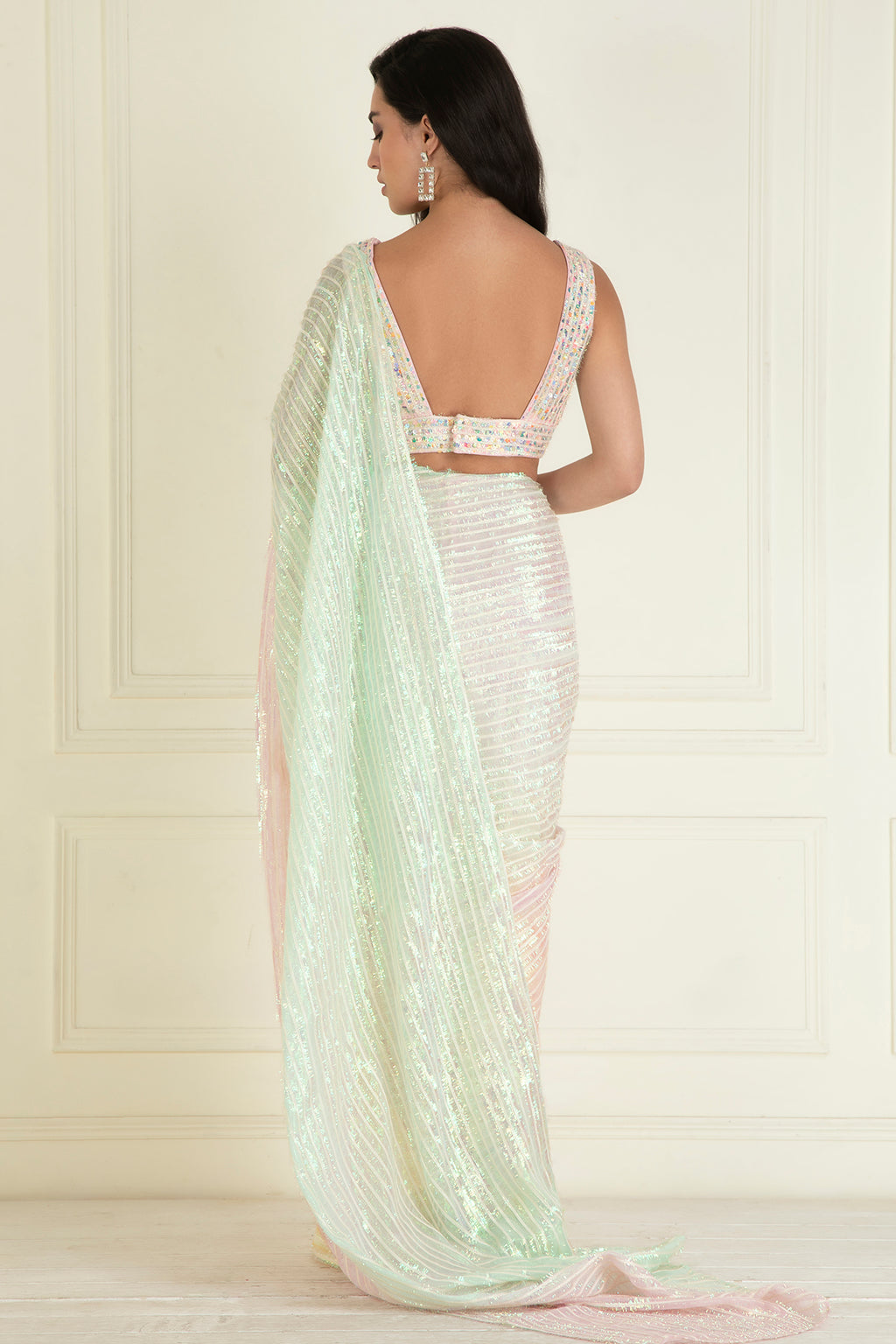 Pastel Ombre Dyed Pre Stitched Saree