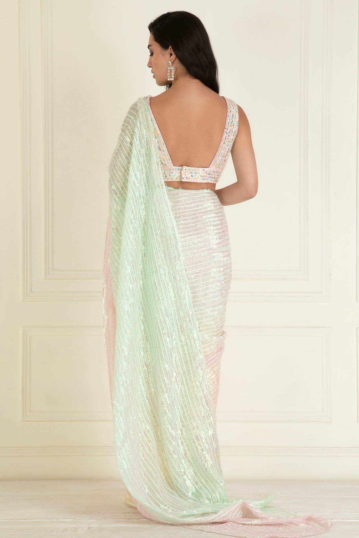 Pastel Ombre Dyed Pre Stitched Saree