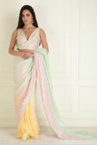 Pastel Ombre dyed PRE STITCHED saree