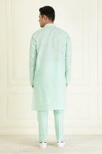 Icy Mint  Loose Comfort Fitted Embroidered  Co-Ord Set