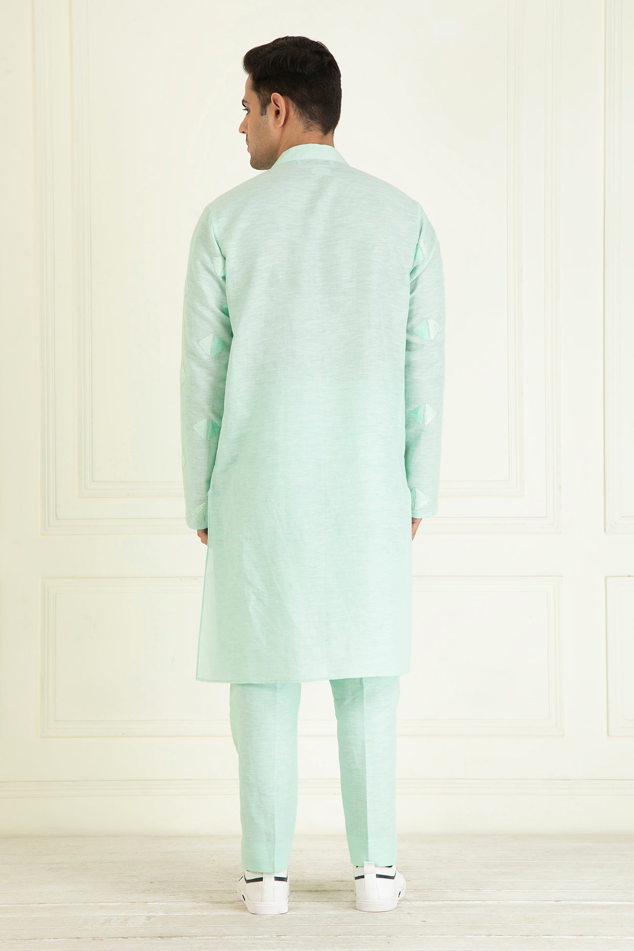 Icy Mint  Loose Comfort Fitted Embroidered  Co-Ord Set