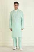 Icy Mint  Loose Comfort Fitted Embroidered  Co-Ord Set