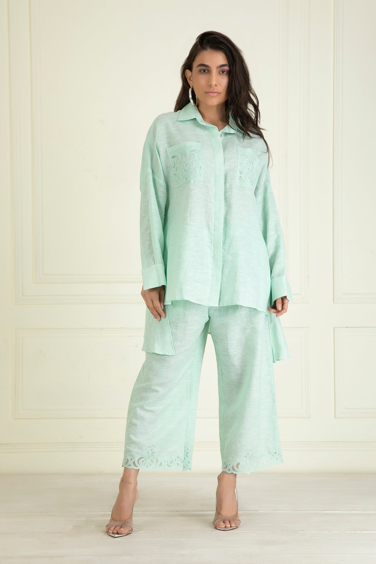 Icy Mint Loose Comfort Fitted  Co-Ord Set