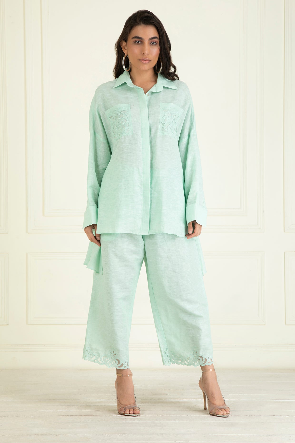 Icy Mint Loose Comfort Fitted  Co-Ord Set