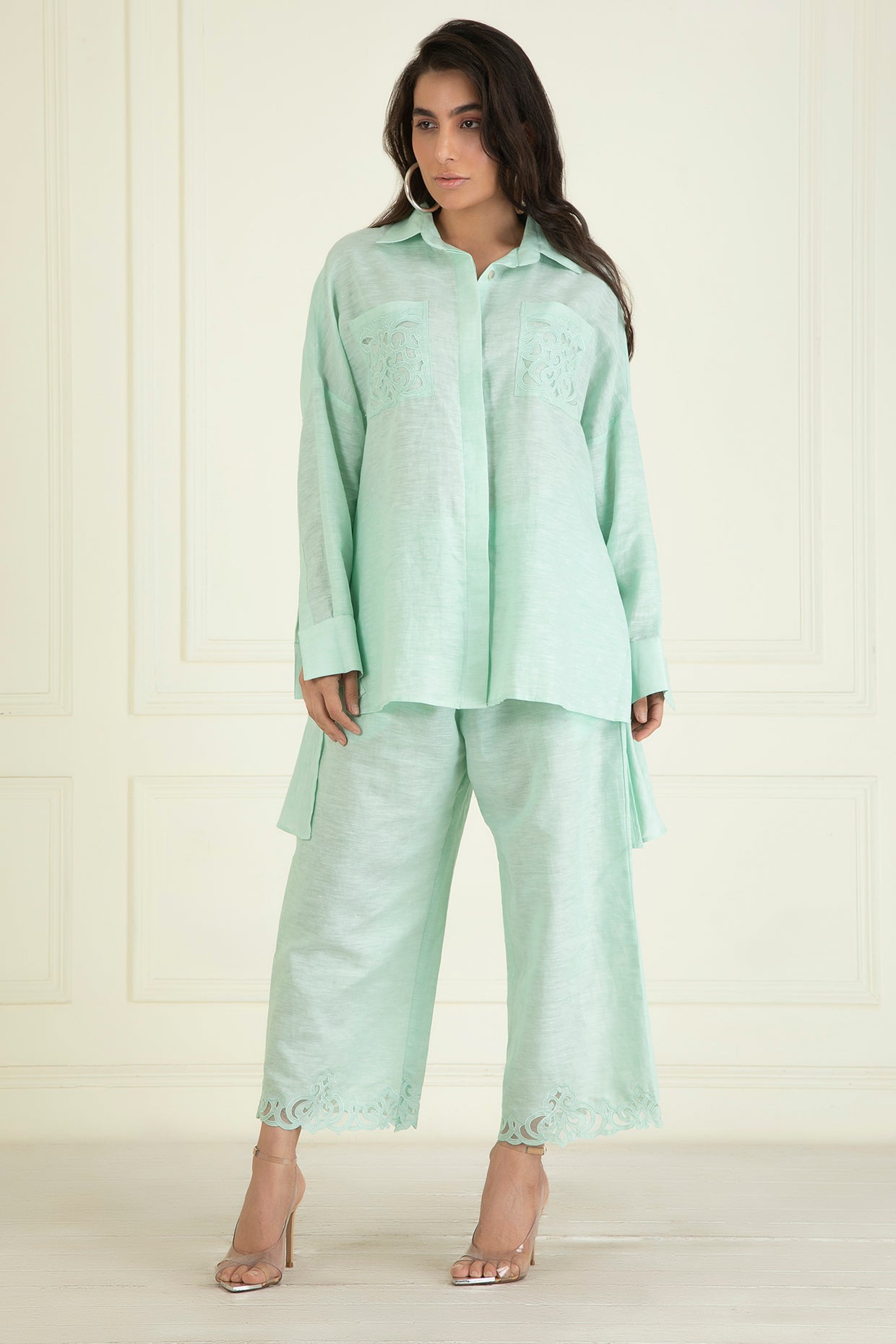 Icy Mint Loose Comfort Fitted  Co-Ord Set