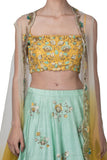 Mint Green Embroidered Lehenga Set