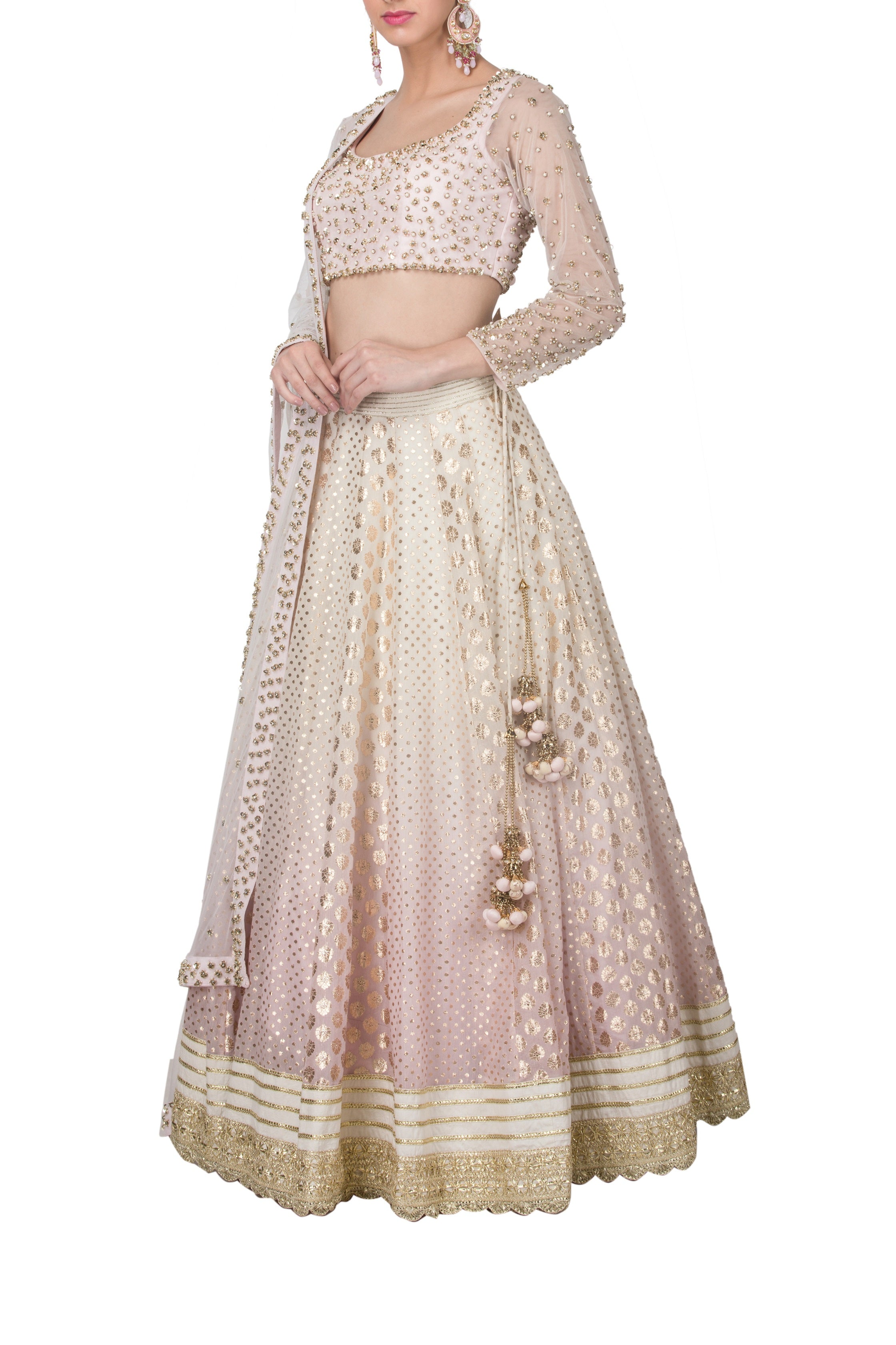 Lilac Ombre Dyed Lehenga Set