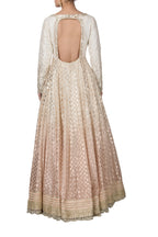 Peach And Ivory Ombre Dyed Anarkali