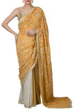 mustard yellow saree