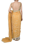 mustard yellow saree