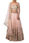 Misty Rose Embroidered Lehenga Set